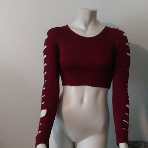 Maroon Crop Top